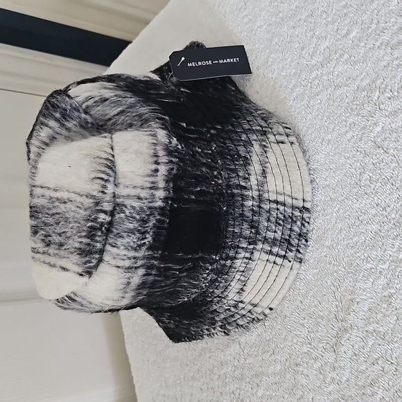 NWT Melrose & Market Plaid Eyelash Bucket Hat Black Combo One Size - Picture 5 of 10